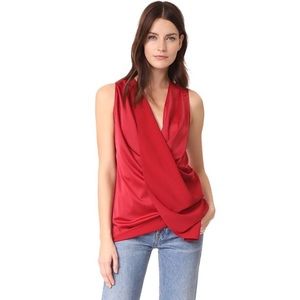 C / Meo Collective Women's Red Sleeveless Influential Blouse XS